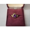 Image 2 : Stunning 14K Yellow Gold Ring w/ Large Purple Gemstone - Size 7 - TW: 4.3g