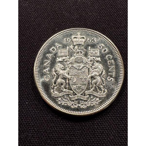 1963 Canadian 50 Cent Silver Coin - Exceptional Condition - .3291 Troy Oz Pure Silver