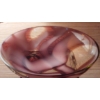 Image 3 : Art Glass Murano? Hand Blown Unique Footed Bowl - App 12" Dia - Lavender Swirl Glass - See Pics