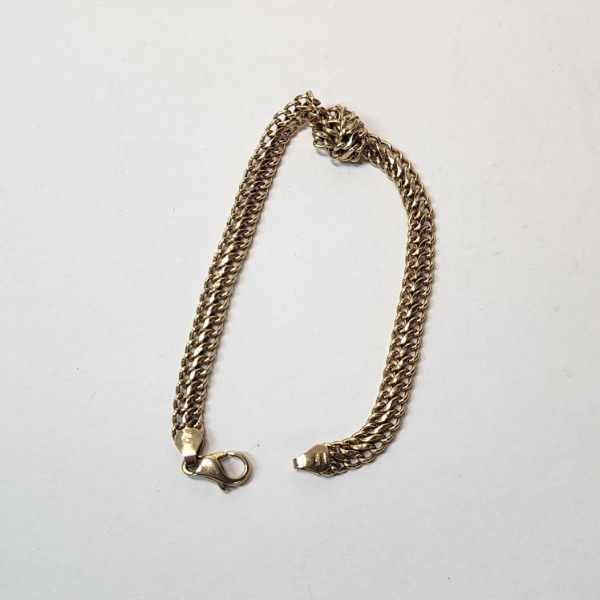 14K Gold Double Link Bracelet Total Weight: 4.4g