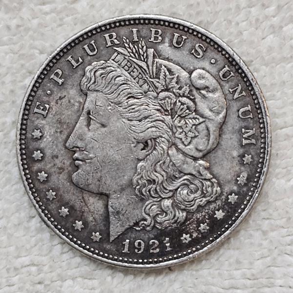 1921 Philadelphia Mint Morgan Heraldic Eagle 90% Silver Dollar Coin