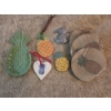 Image 3 : PICKUP IN CANTON - Pineapple Collection Including, Plates, Candle Holders, Pillow, Welcome Sign, 