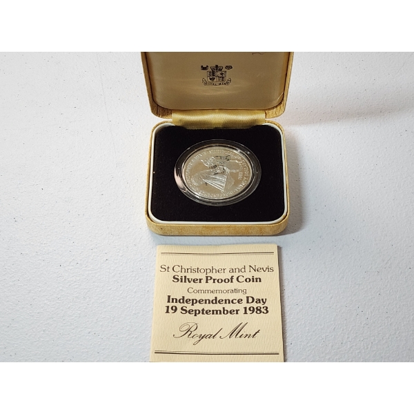 1983 St. Christopher and Nevis Sterling Silver Proof Commemorative Coin - 28g