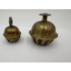 Image 4 : Small Vintage Indian Brass Elephant Claw Bells Featuring floral patterns - 3 inches tall 