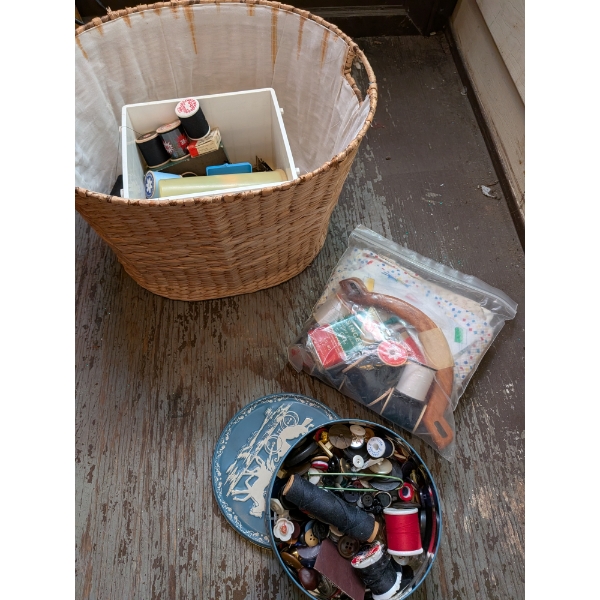 Sewing Items, And Baskets