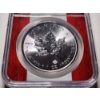 Image 4 : NGC GRADED MS69 Canadian 2022 $5 Maple Leaf 1 Oz Silver Round Ft. Canada Flag Picture Core
