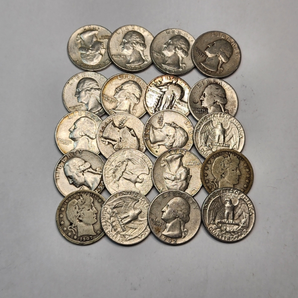 Mix of Assorted Years 90% Silver U.S. Quarters - Face Value: $5.00