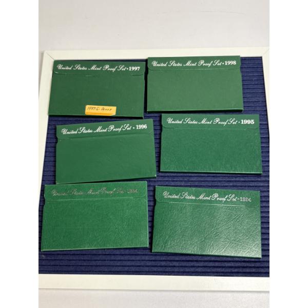 6 U.S. Mint Proof Sets with COA - 1997 - 1998 - 1996 - 1995 - 1994 (2) 
