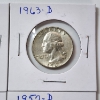 Image 3 : Four Assorted Years 90% Silver United States Washington Quarters - Face Value: $1.00