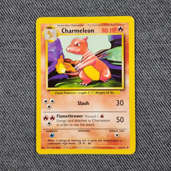 Charmeleon 24/102 Uncommon Vintage Base Set Pokemon Trading Card in Near Mint Condition!