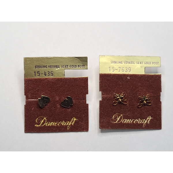 (2) Pairs Of Sterling Silver Earrings With 14K Gold Posts - Total Weight: 1.5g
