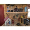 Image 1 : Bird Feeders, Big Red Glass Bottle in Rope Hanger - House Bird House is Cement