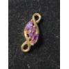 Image 6 : 10K Gold 19" Necklace With 10K Gold Infinity Shaped Amethyst Pendant & Matching Earrings-Weight 5.6g