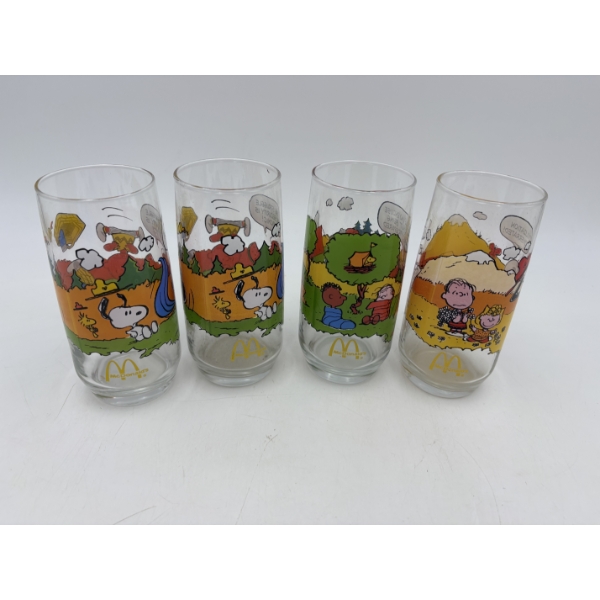 McDonald's Collectible Glassware - Charlie Brown Camp Snoopy Collection - 1950 - 1952 - 1958 -1965