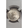 Image 2 : NGC 1939 (C) Brilliant Uncirculated India 1/4 Rupee 50% Silver Coin - ASW: 0.1874oz