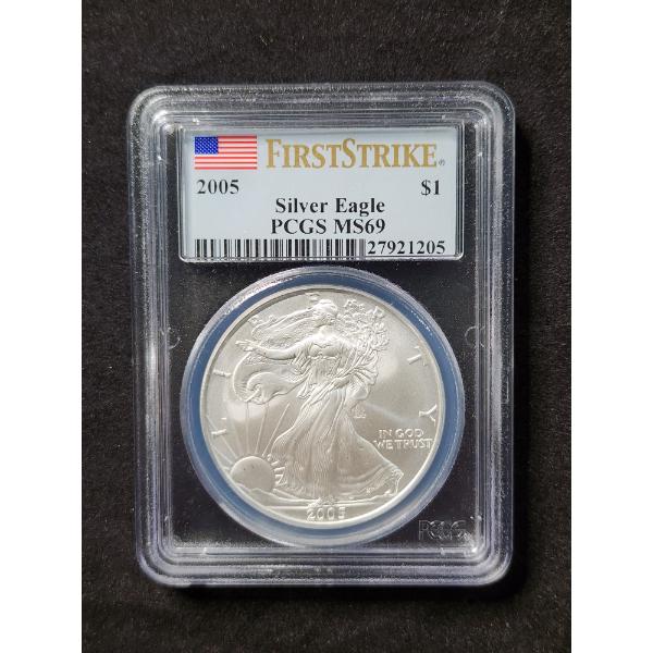 PCGS MS69 Graded 2005 Silver 1 Oz Eagle Round ~ First Strike!