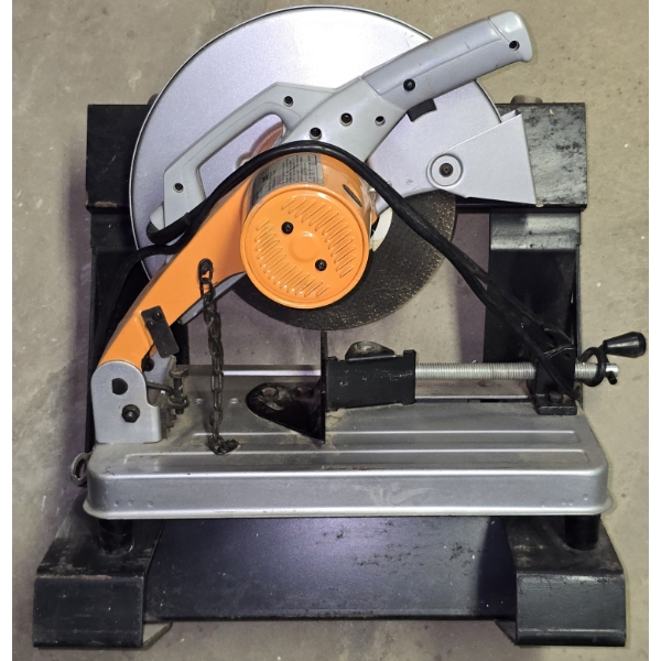 Chicago 14" Cut Off Saw on Custom Metal Rolling Cart
