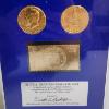 Image 2 : United States Bicentennial Gold Set Display Ft. Two Gold Plated Half Dollars & Gold Stamp