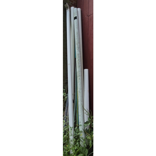 PVC Pipe and 1 Piece of Downspout