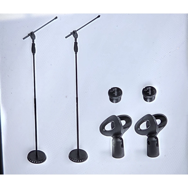 New In Box Axa Round Base Mic Stand Pair! - No Shipping Available