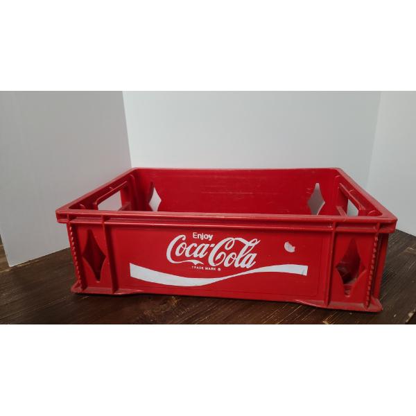 Coca-Cola Coke Red Plastic Crate 18 x 12.5 x 4" Flat Bottom