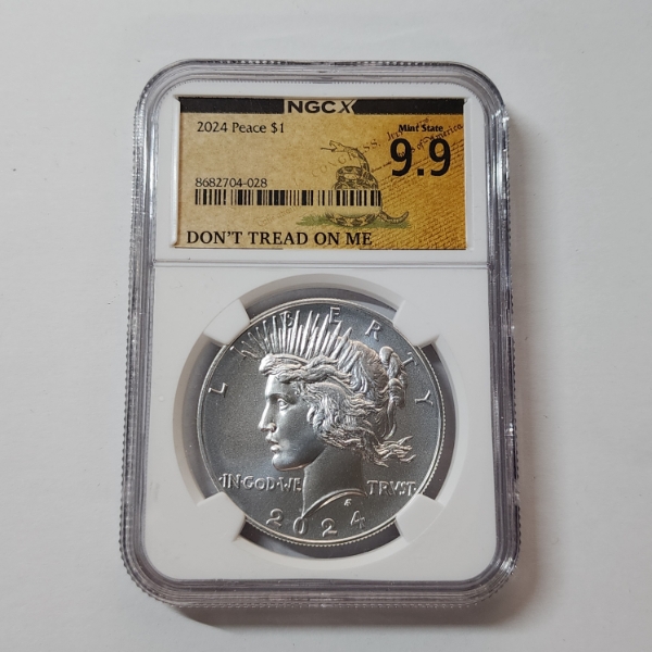 NCG X Mint State 9.9 2024 United States 2024 .999 Fine Silver Peace Dollar "Don't Tread on Me"