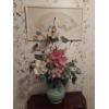 Image 1 : Gorgeous Porcelain Green Vase & Floral Arrangement - See Pics