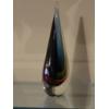 Image 3 : Crystal & Multi Color Tear Drop Small Art Glass Sculpture - 7" x 6"  Nice