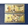 Image 1 : UNITED STATES GOLD FOIL $ 10 & $ 5 NOTE - PURE 24K .999 FINE GOLD FOIL LAMINATED IN PROTECTIVE LAYE