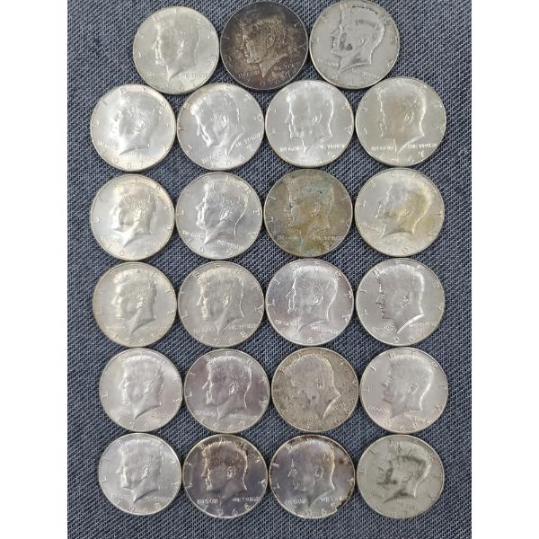 23 Assorted 40% Silver Kennedy Half Dollars - $11.50 Face Value 