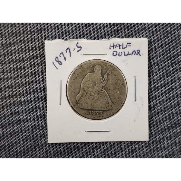 1877-S United States Seated Liberty Silver Half Dollar ~ A Great Coin for any Collector!