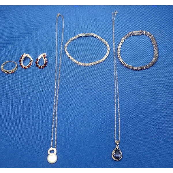 Lot Of Sterling Silver Necklaces, Bracelets, Earrings & More - Total Weight: 53.5g