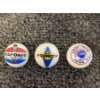 Image 1 : 3 - Vintage Gas & Oil Advertising One Inch Shooter Marbles - Sunoco, Iso-Vis & Standard Oil