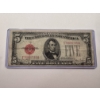 Image 1 : 1928-F United States Lincoln $5.00 RED SEAL Bill - Incredible Note In Protective Holder