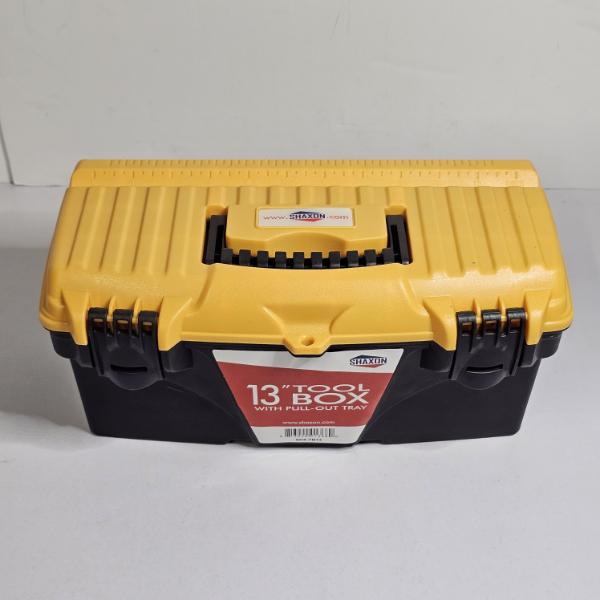 Shaxon 13-Inch Plastic Tool Box with a Pull-Out Tray