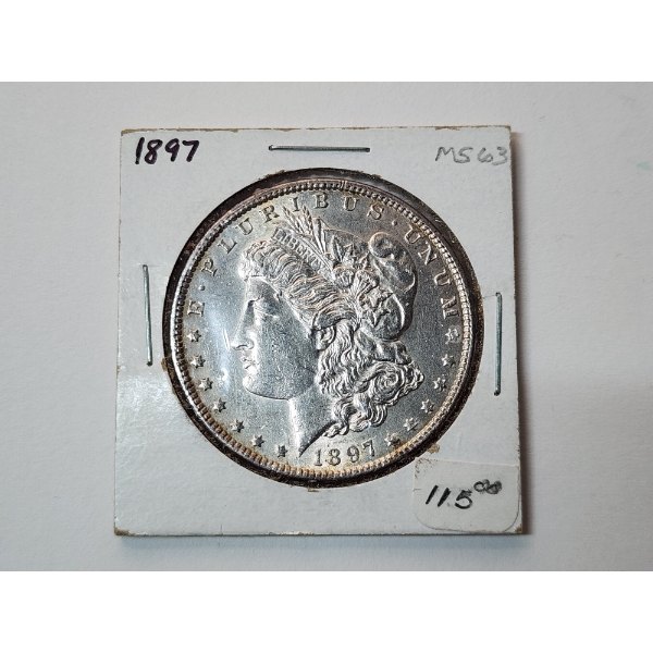 Beautiful 1897 Morgan Silver Dollar - Like MS63