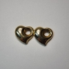 Image 2 : Pair of 14K Yellow Gold Heart-Shaped Jewelry Charms/Pendants - Total Weight: 2.9g