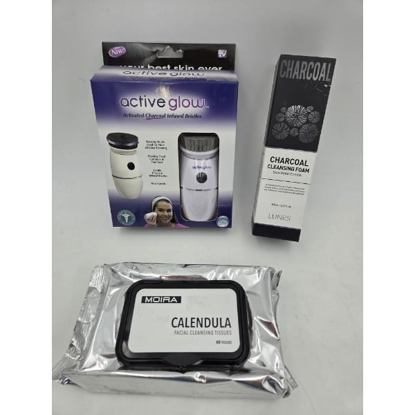 New Self Care Group Including Calendula Face Wipes, Charcoal Face Wash & Power Face Brush