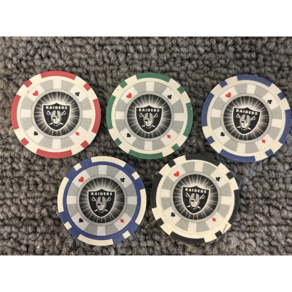 NFL Las Vegas Raiders Poker Chips - Full Set - Mint Condition