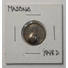 Image 1 : United States 1948-D Lincoln Cent With Masonic Freemason Square And Compasses Counterstamp