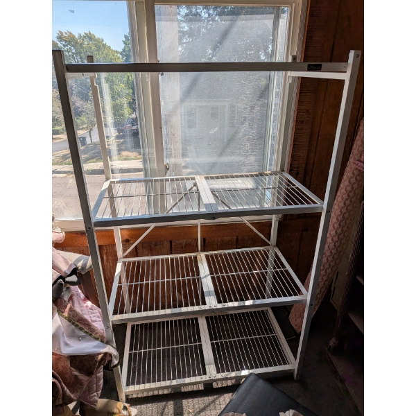 Foldable White Metal Wire Storage Shelf 36'x53'