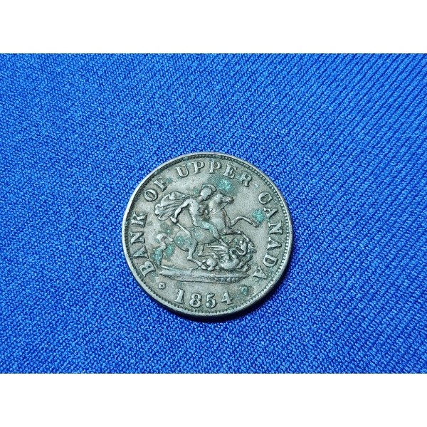 1854 Bank of Upper Canada Half Penny Bank Token