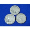 Image 2 : x3 Assorted 90% Silver Walking Liberty Half Dollars FV: $1.50
