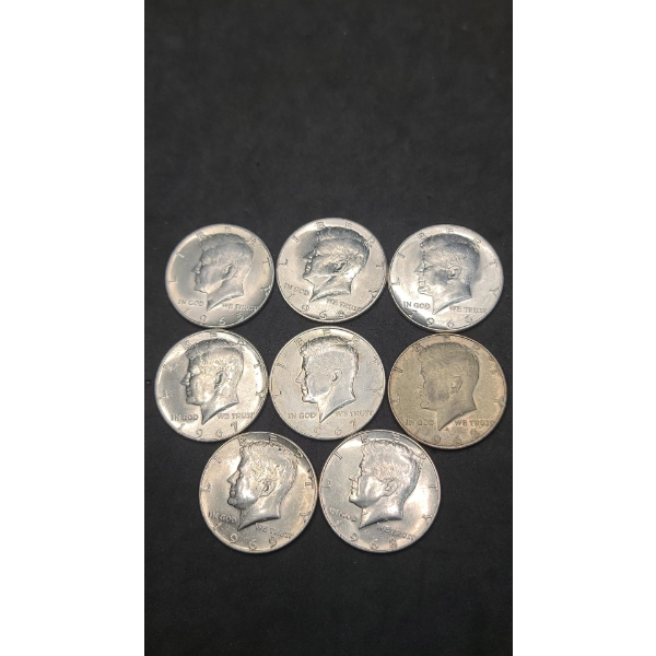 Assorted Years 40% Silver Kennedy Half Dollars - Face Value: $4.00