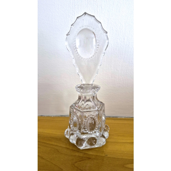 PICKUP IN CANTON - Vintage Victorian Glass Perfume Bottle   7" Tall - Glows under Black Light