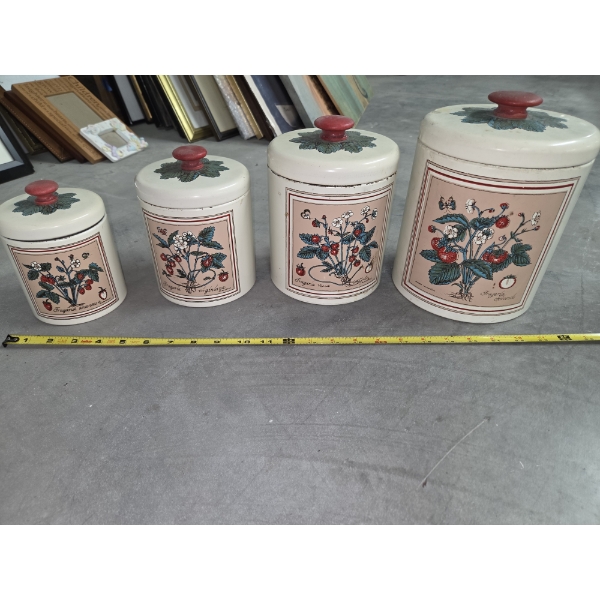 Vintage Tin Canister Set