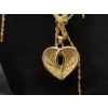 Image 2 : 14K Gold Multi-Chain Necklace with 14K Heart Pendant 17" Total Weight: 10.4g
