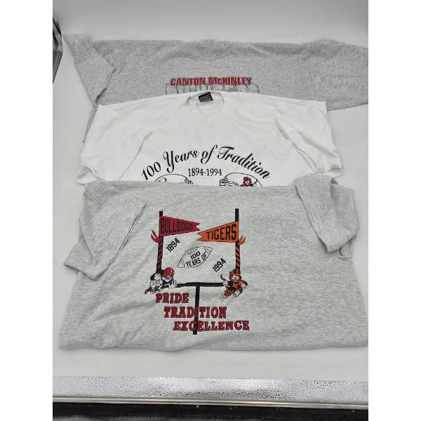 Three Vintage Size XL McKinley Bulldogs Football T-Shirt Group