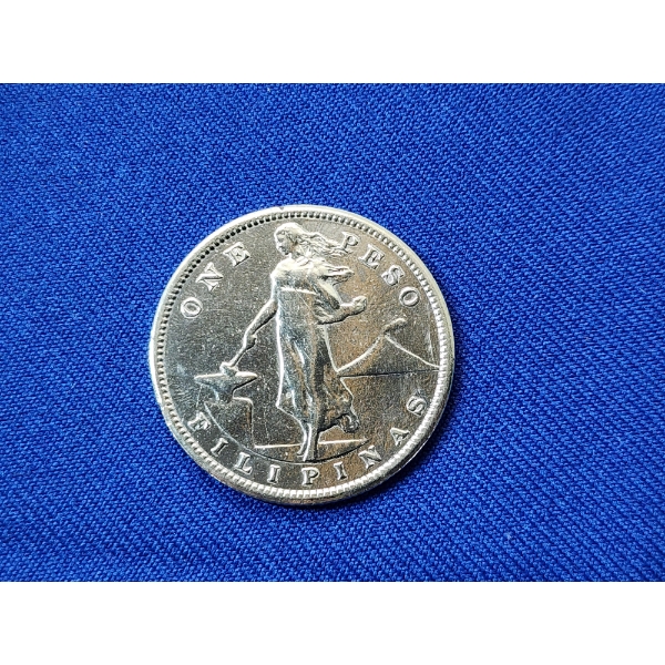 1907-S Philippines United States One Peso Silver Coin ASW: 0.5144 oz 