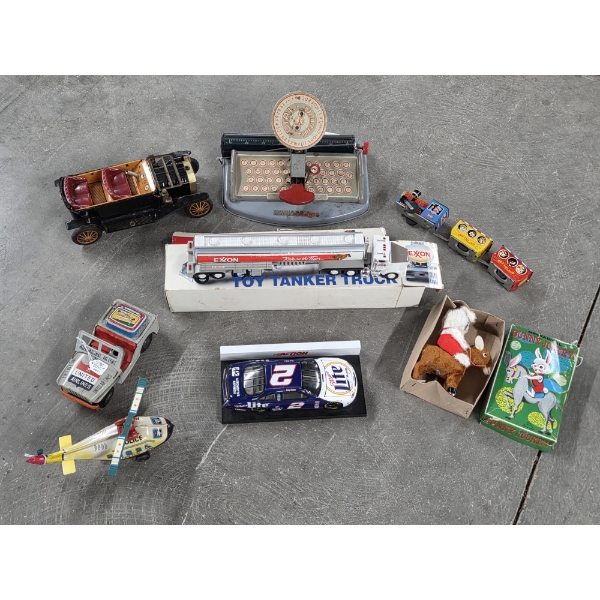 Vintage Toys Including TIn Toys, Exxon Tanker Truck & More!